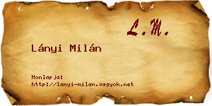 Lányi Milán névjegykártya