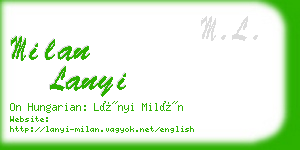 milan lanyi business card